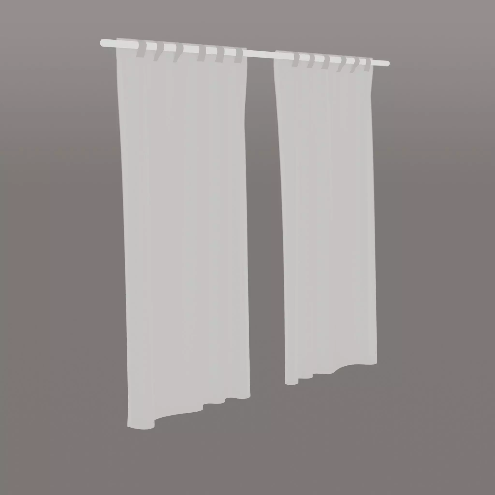 Multiway Curtains White Low-poly 3D model_0
