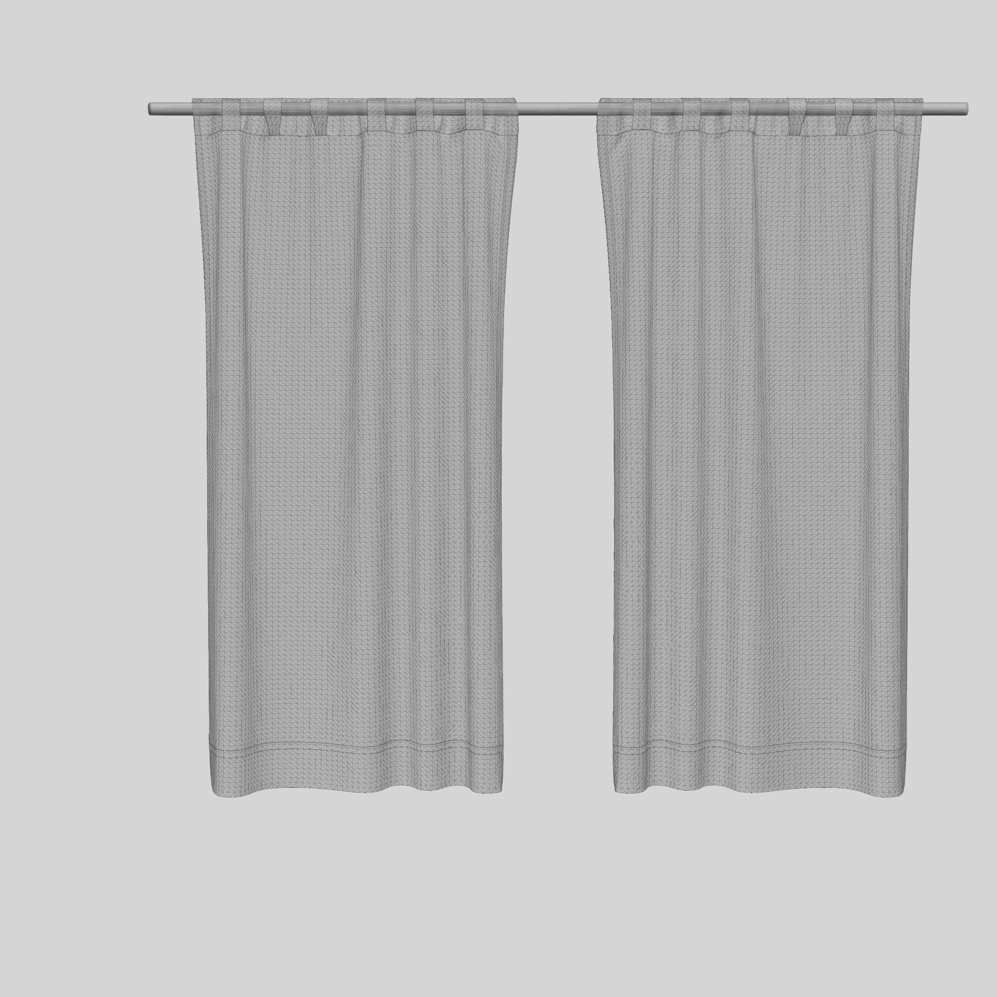 Multiway Curtains White Low-poly 3D model_6