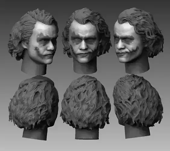ONE6 Scale Head - Joker - TDK Nolan - Heath Ledger - Hair Ver