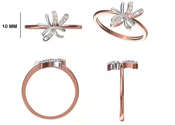 Women Wedding Engagement Ring STL OBJ FBX JCD Details