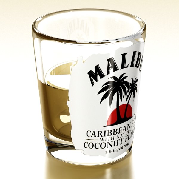 Malibu Shot Glass - High Detailed 3D model_3