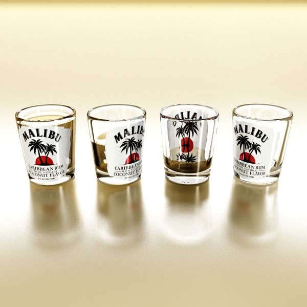 Malibu Shot Glass - High Detailed 3D model_2