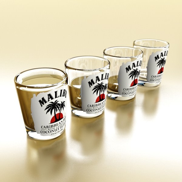 Malibu Shot Glass - High Detailed 3D model_1