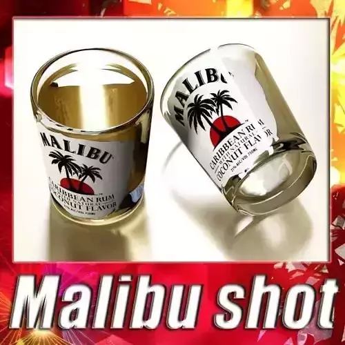 Malibu Shot Glass - High Detailed 3D model