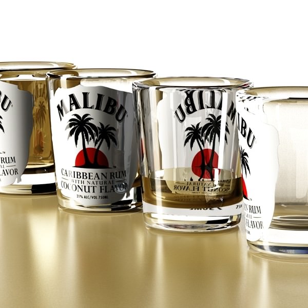 Malibu Shot Glass - High Detailed 3D model_5