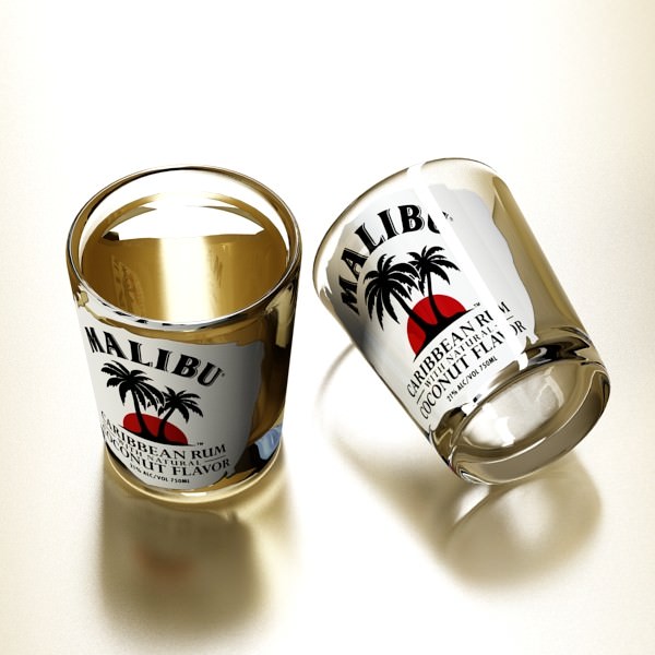 Malibu Shot Glass - High Detailed 3D model_4