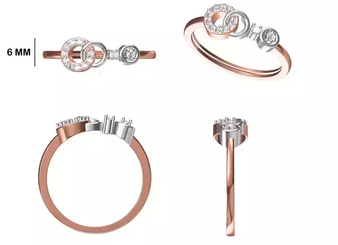 Women Wedding Engagement Ring STL OBJ FBX JCD Details