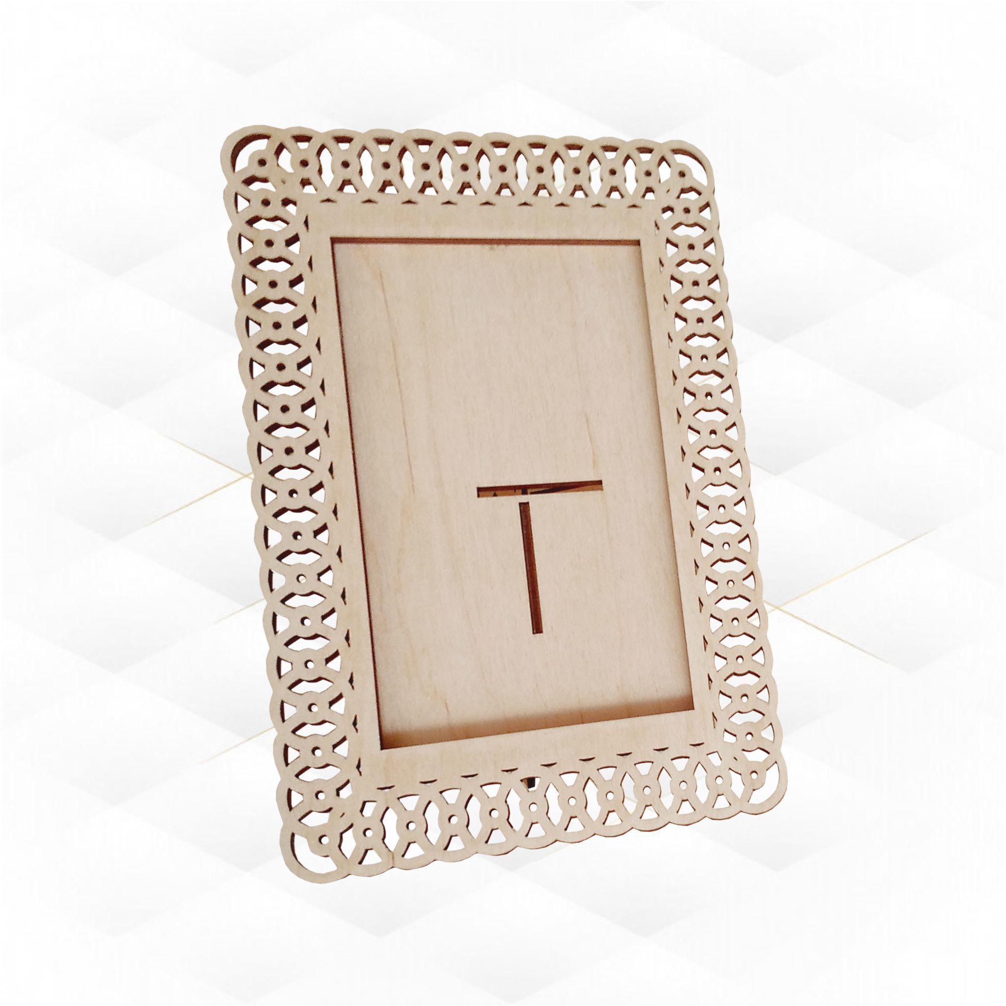 Picture frame 4x6 svg dxf design for laser cutting 3D print model_3