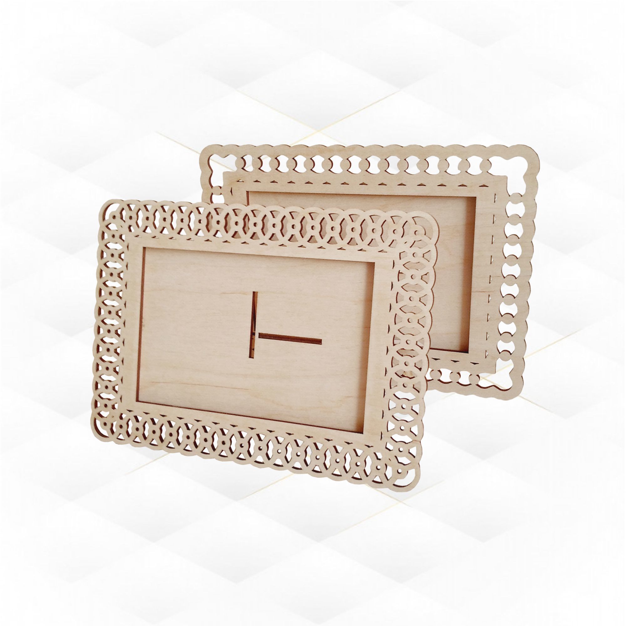 Picture frame 4x6 svg dxf design for laser cutting 3D print model_4