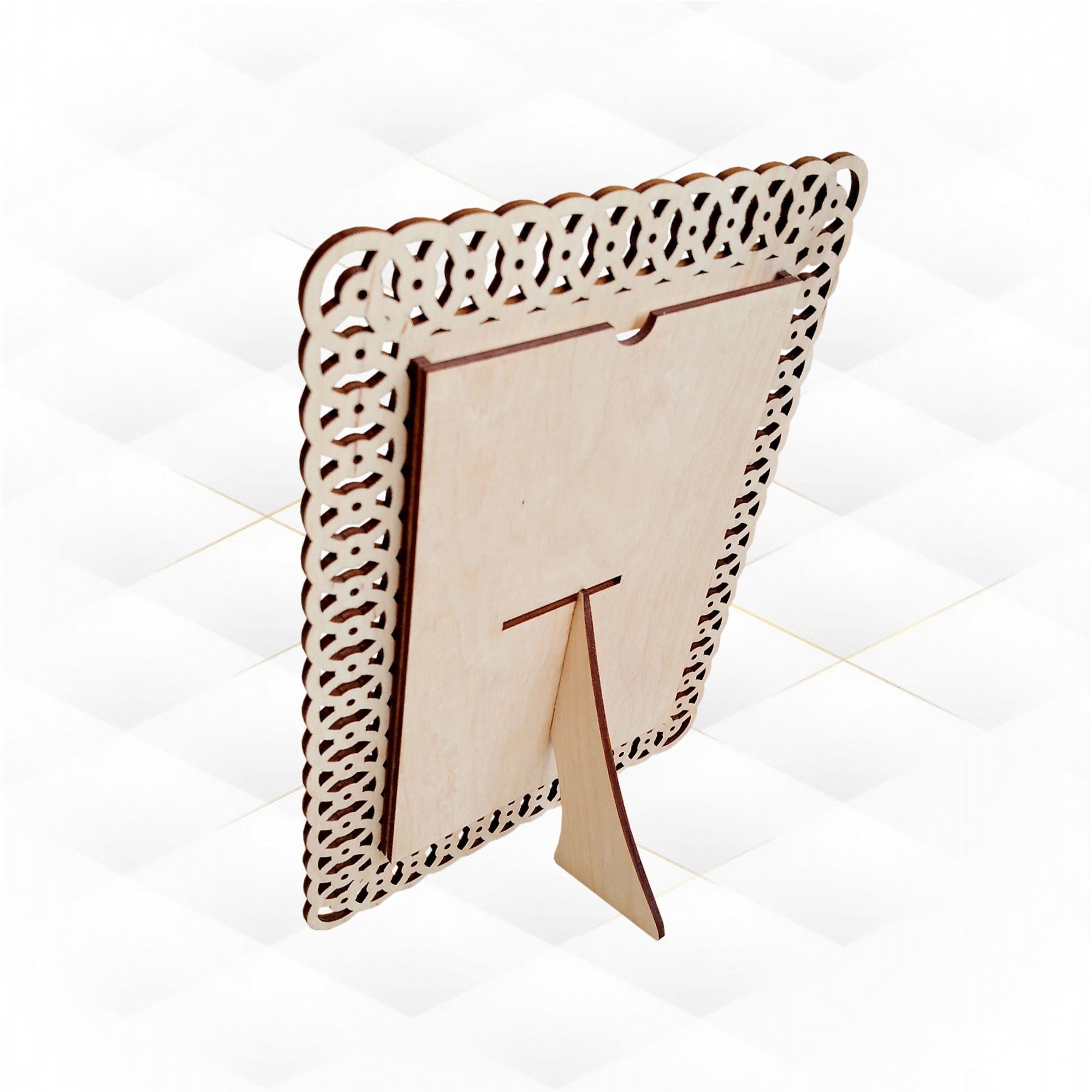 Picture frame 4x6 svg dxf design for laser cutting 3D print model_2