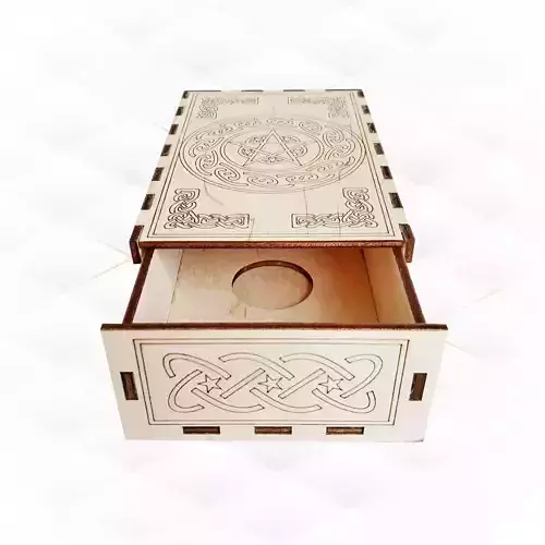 Gift Tarot box with magic pattern designr laser cutting
