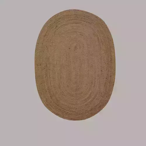 Oval Rug in Jute Beige