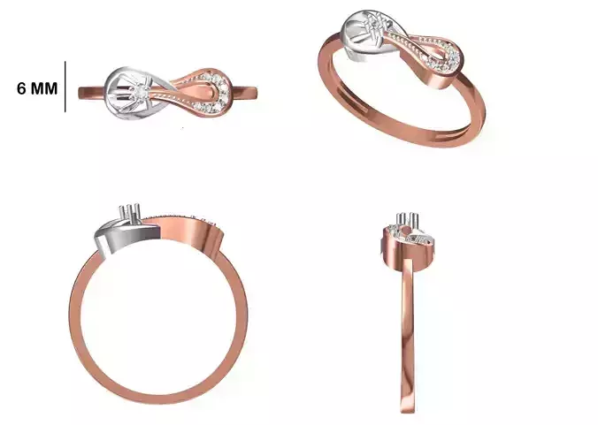 Women Wedding Engagement Ring STL OBJ FBX JCD Details