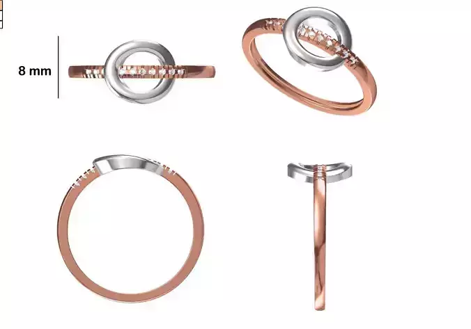 Women Wedding Engagement Ring STL OBJ FBX JCD Details