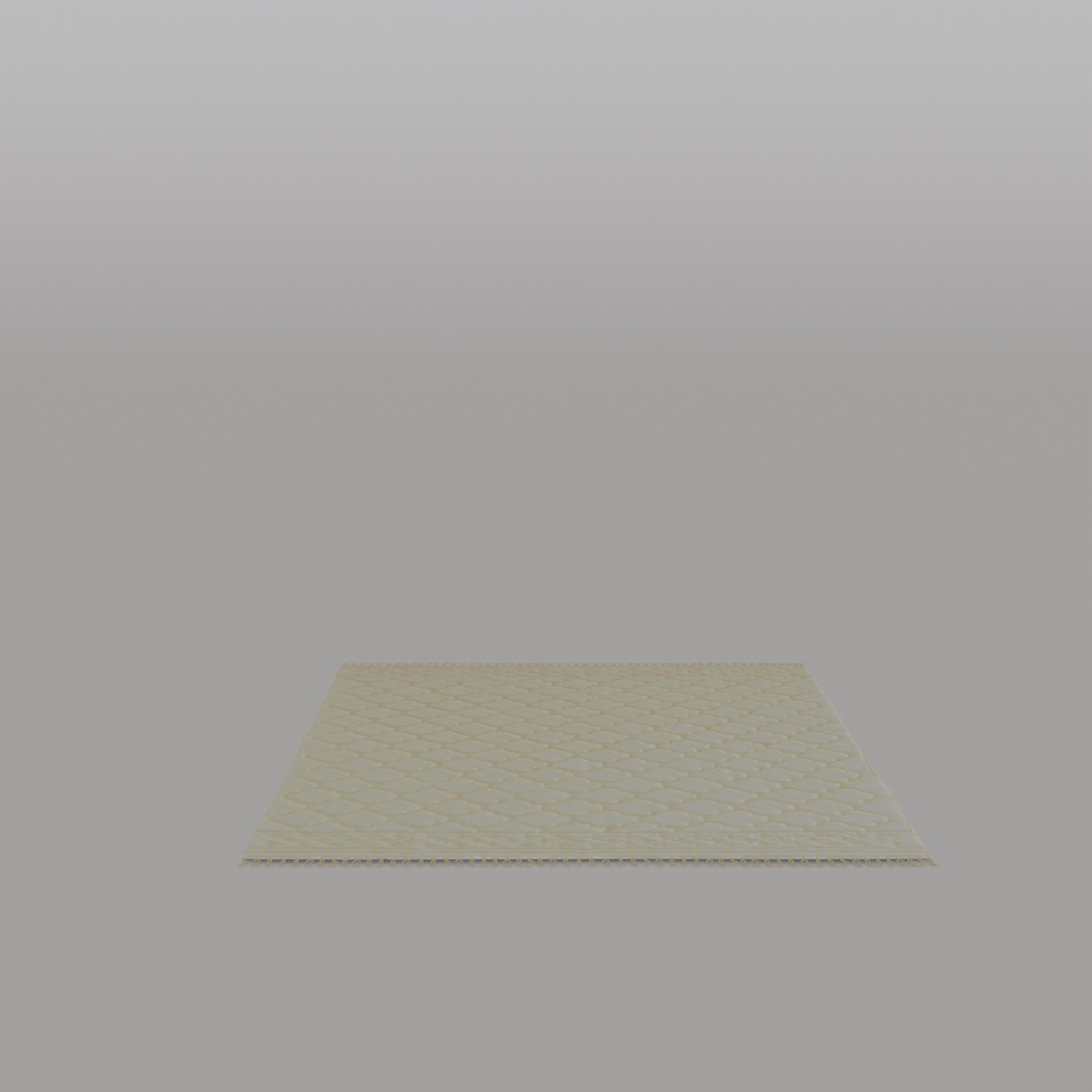 Large Carpet With Tassels Light Beige Low-poly 3D model_3