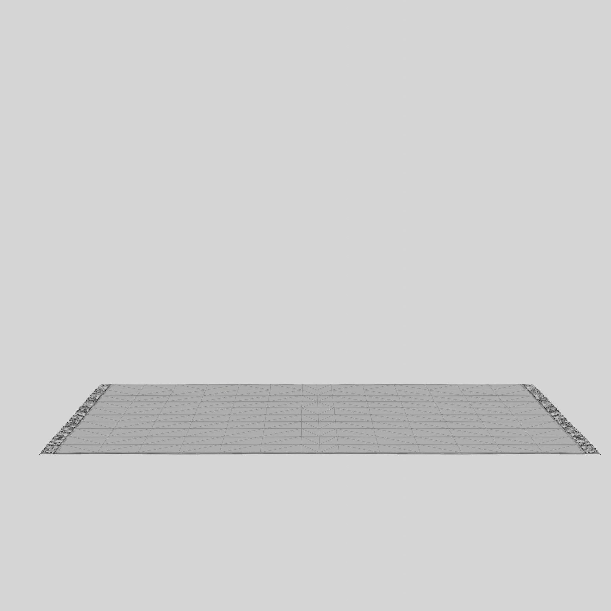 Large Carpet With Tassels Light Beige Low-poly 3D model_6