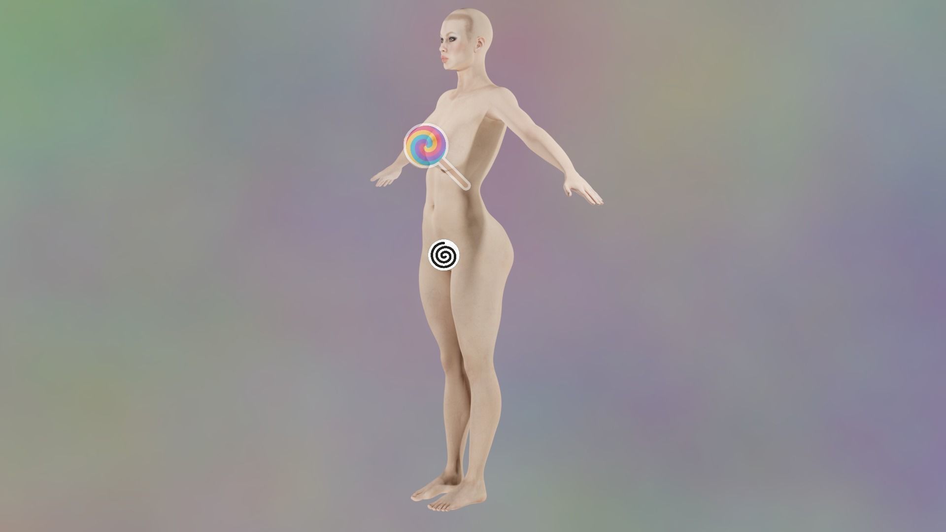 CC3-Vascular Female Base Mesh Character Girl rigged Animated Low-poly 3D model_2