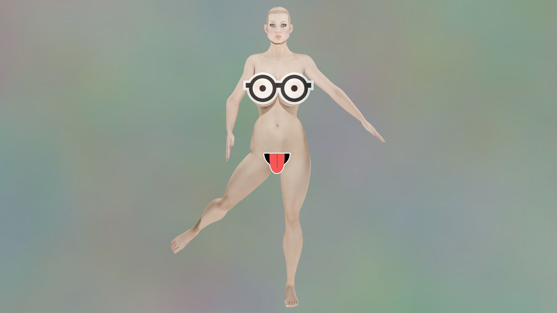 CC3-Vascular Female Base Mesh Character Girl rigged Animated Low-poly 3D model_3