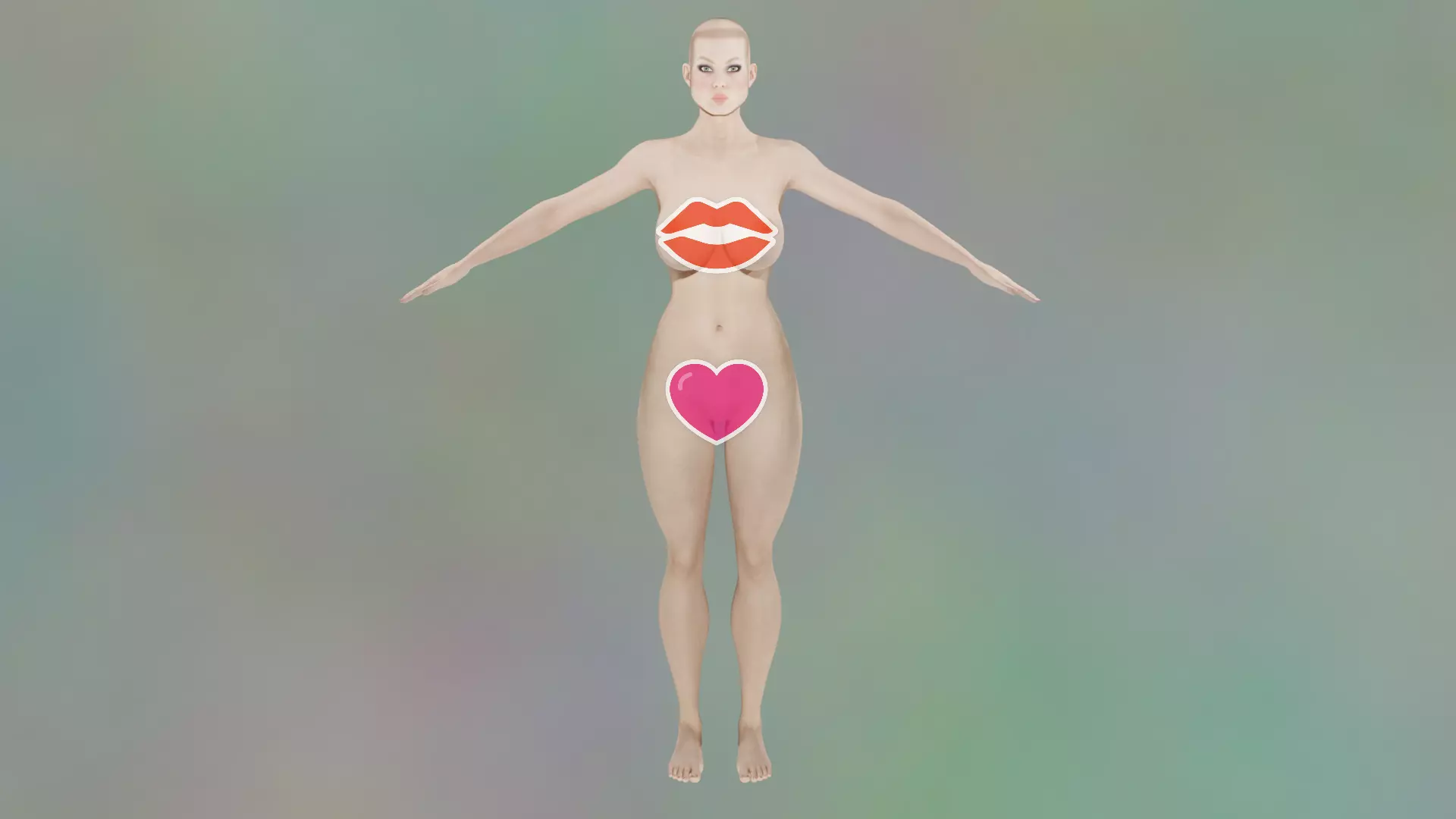 CC3-Vascular Female Base Mesh Character Girl rigged Animated Low-poly 3D model_0