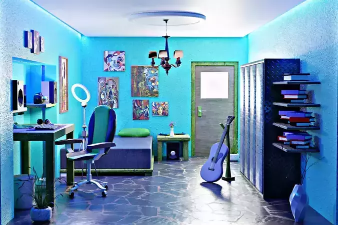 Interior design scene 3D model 3D model