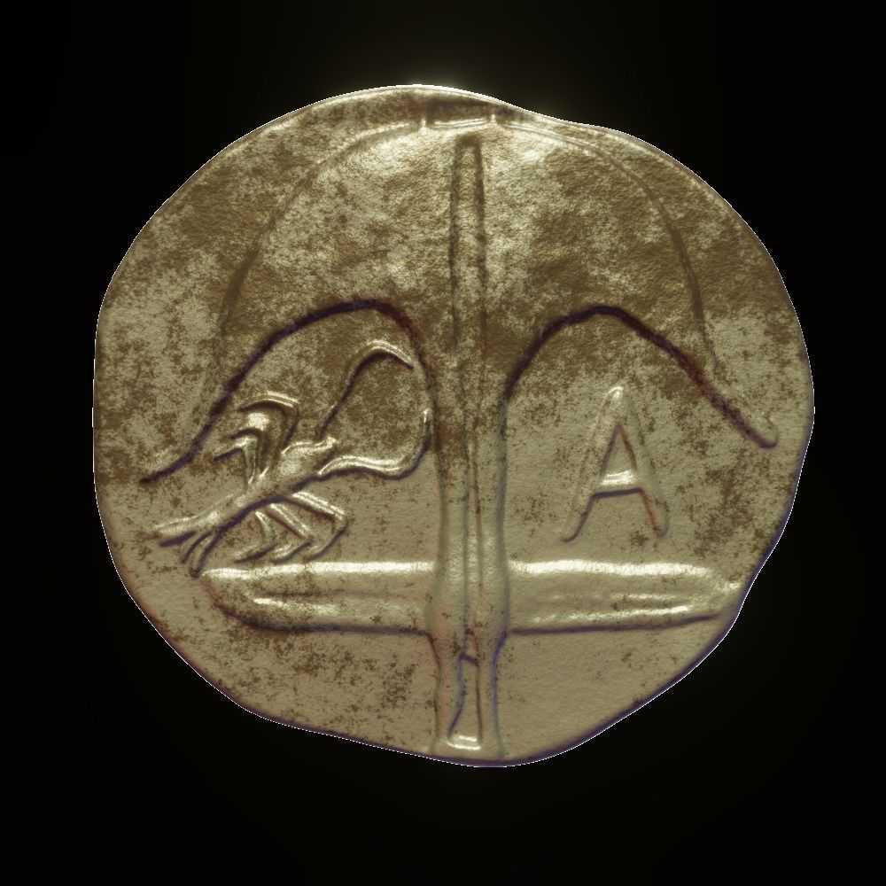 Apollonica Pontica drachm coin 3D print model_1