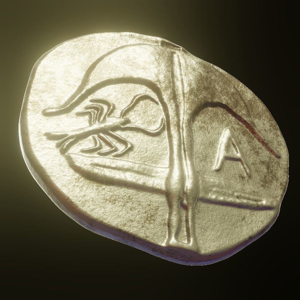 Apollonica Pontica drachm coin 3D print model_4
