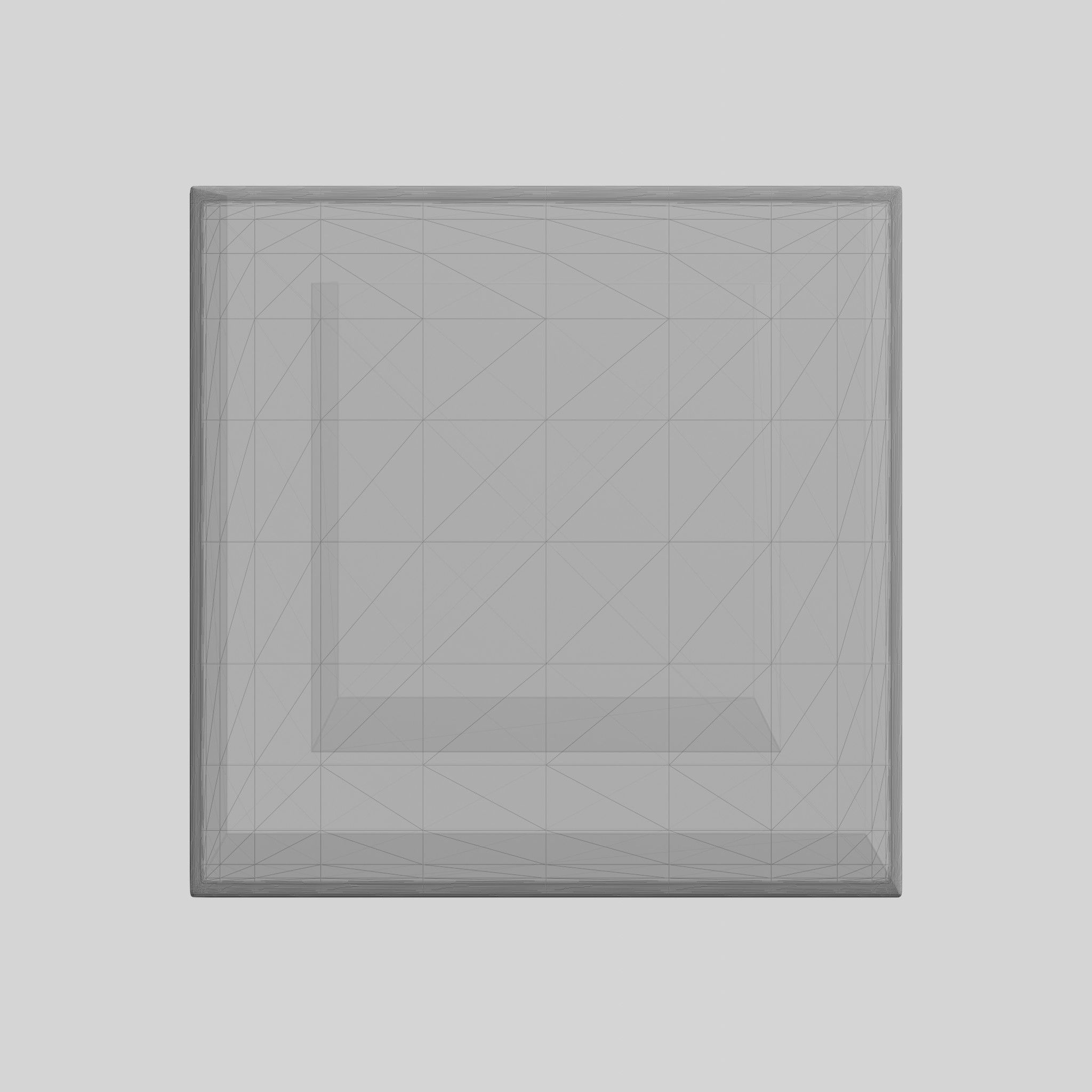 Glass-top Side Table Black Gold Low-poly 3D model_9