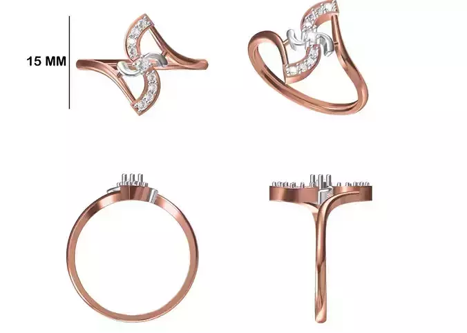 Women Wedding Engagement Ring STL OBJ FBX JCD Details