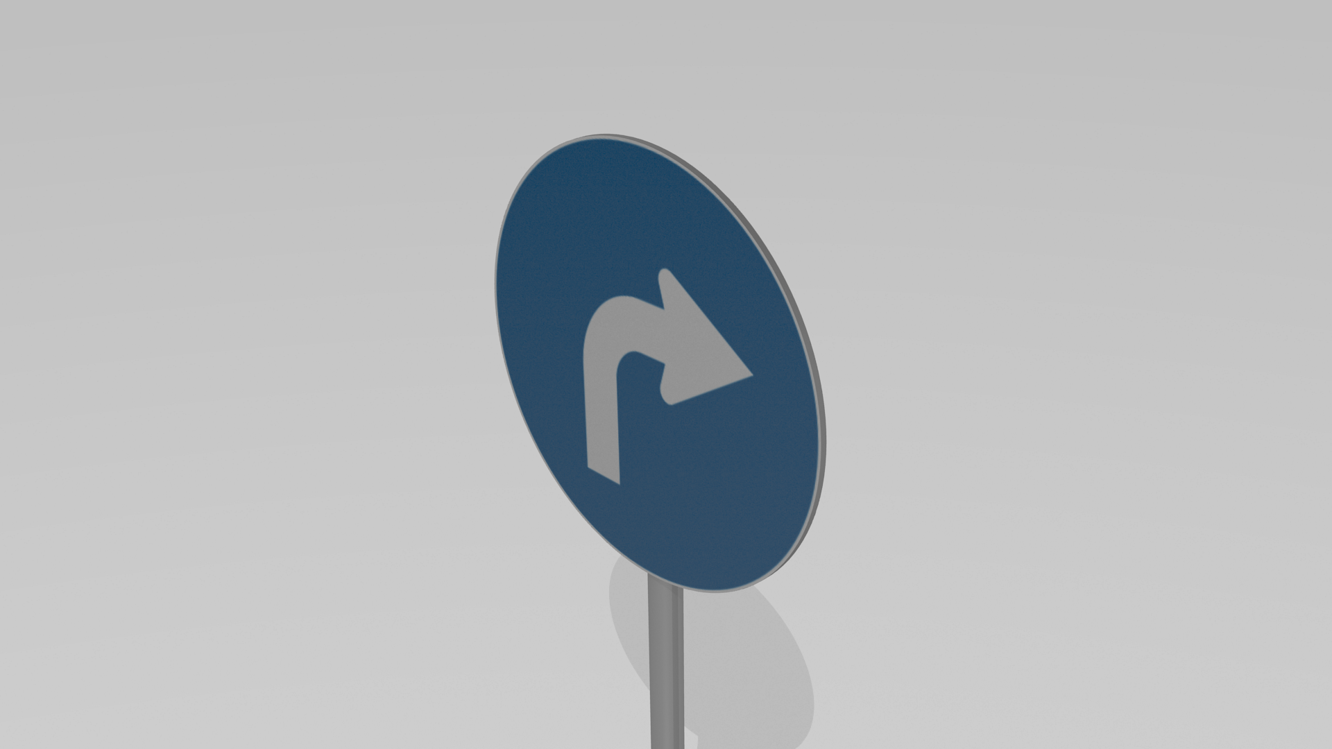 Turn right sign 3D model_1