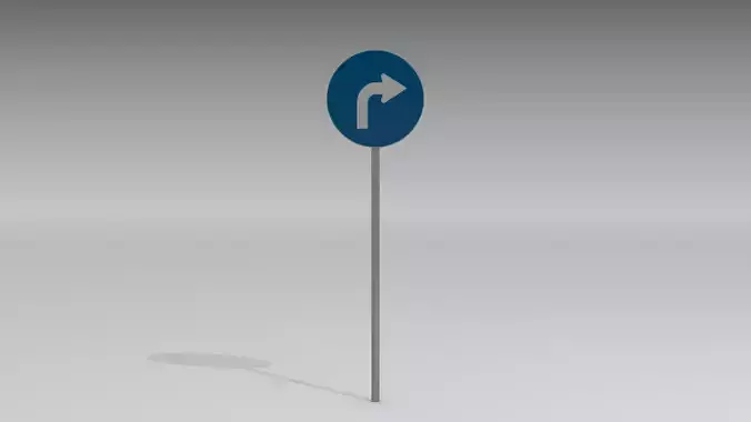 Turn right sign 3D model