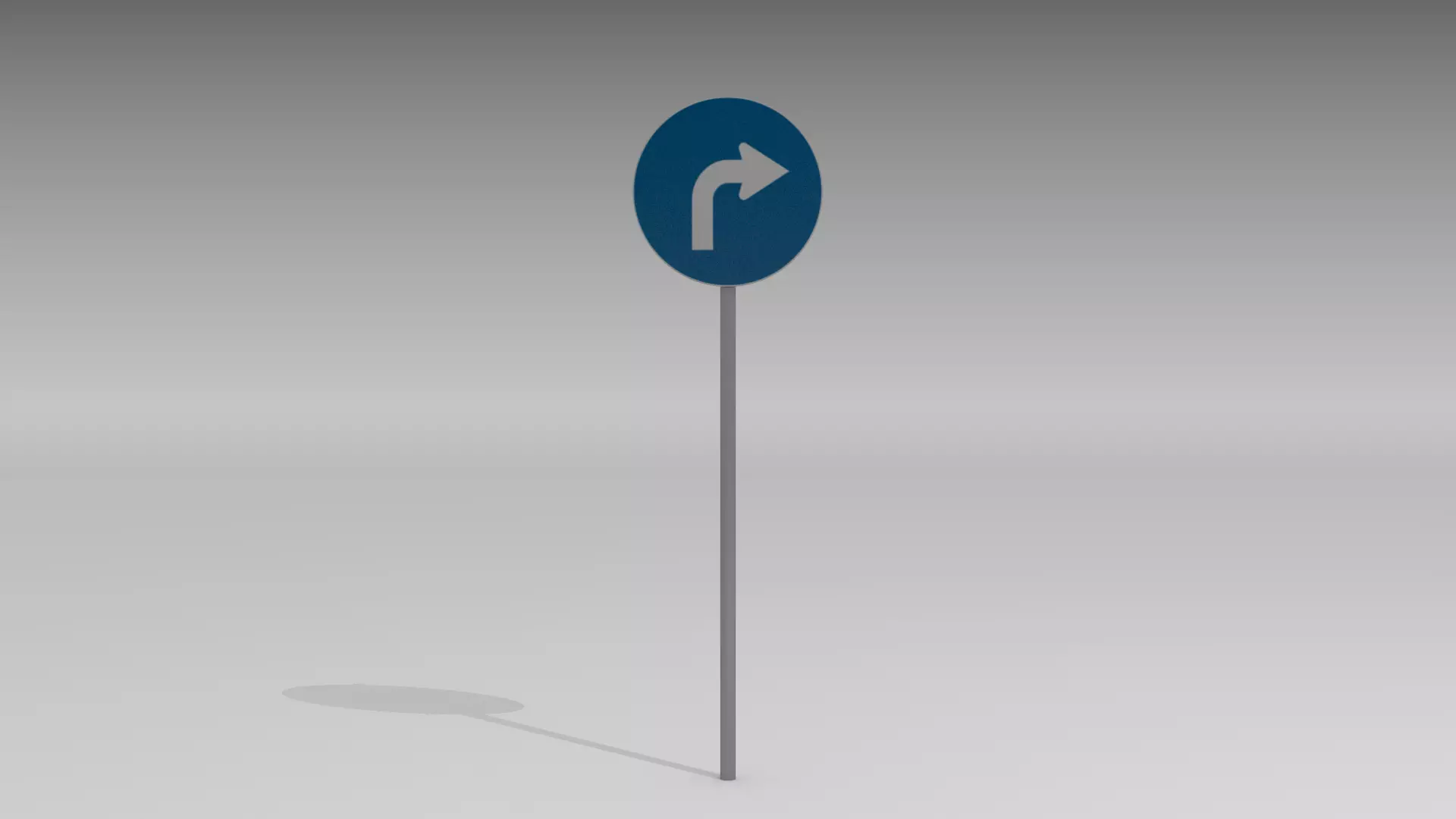 Turn right sign 3D model_0
