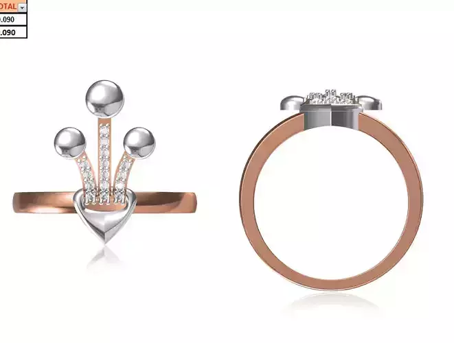 Women Wedding Engagement Ring STL OBJ FBX JCD Details