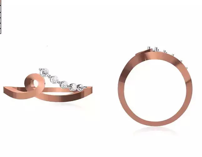 Women Wedding Engagement Ring STL OBJ FBX JCD Details