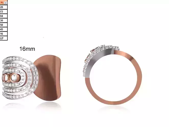 Women Wedding Engagement Ring STL OBJ FBX JCD Details