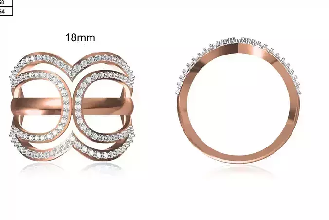 Women Wedding Engagement Ring STL OBJ FBX JCD Details