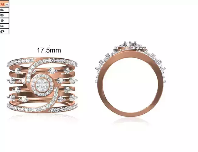 Women Wedding Engagement Ring STL OBJ FBX JCD Details