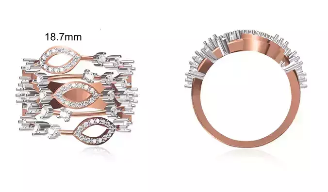 Women Wedding Engagement Ring STL OBJ FBX JCD Details