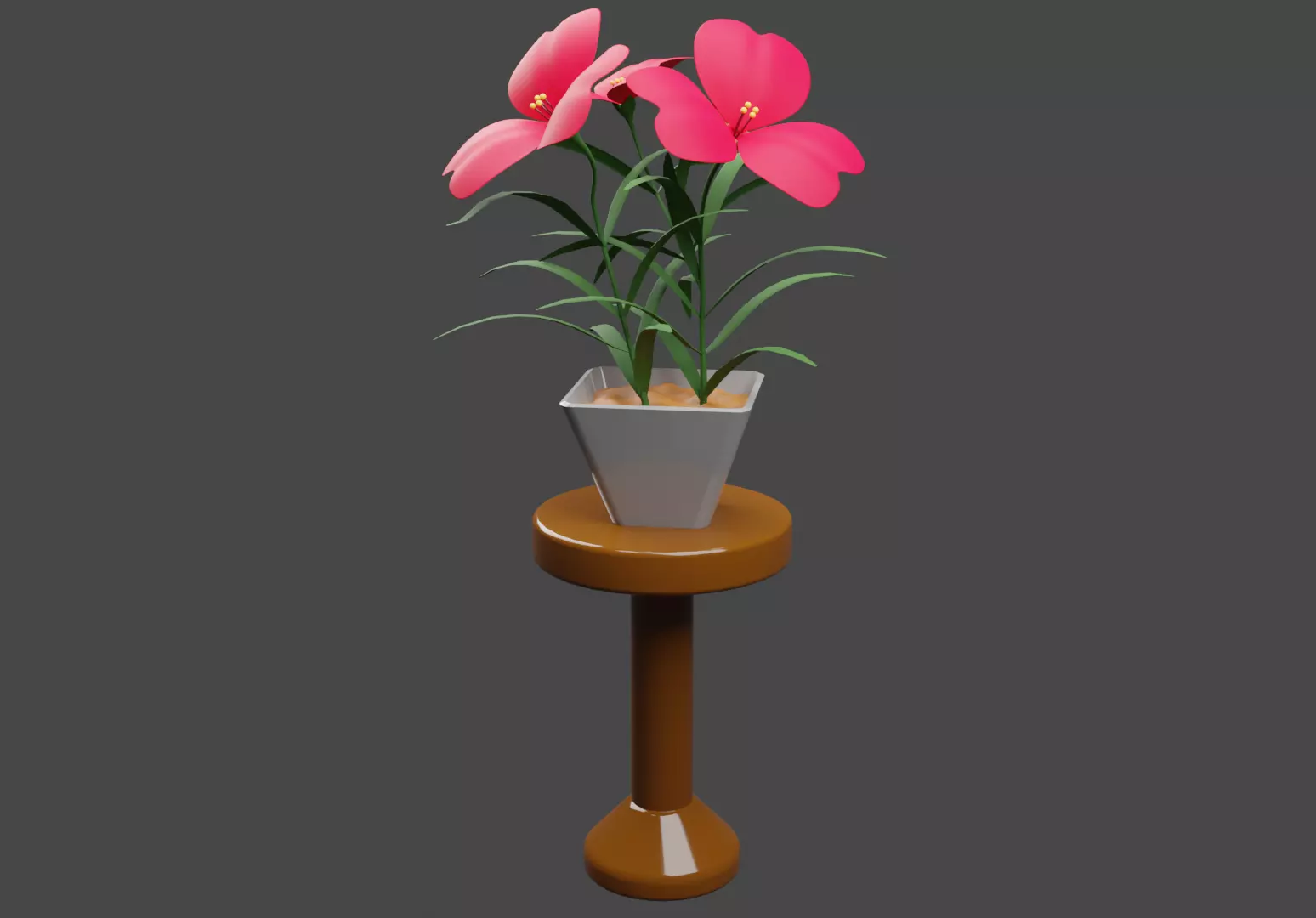 3D flower pot Low-poly 3D model