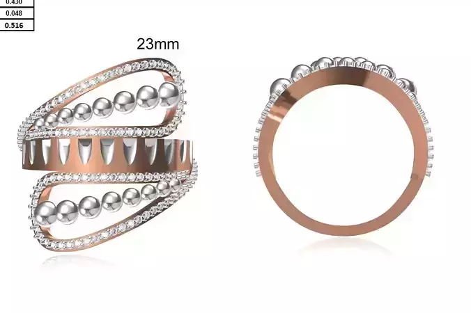 Women Wedding Engagement Ring STL OBJ FBX JCD Details