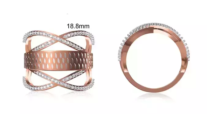 Women Wedding Engagement Ring STL OBJ FBX JCD Details