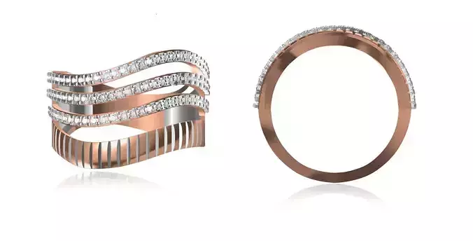 Women Wedding Engagement Ring STL OBJ FBX JCD Details