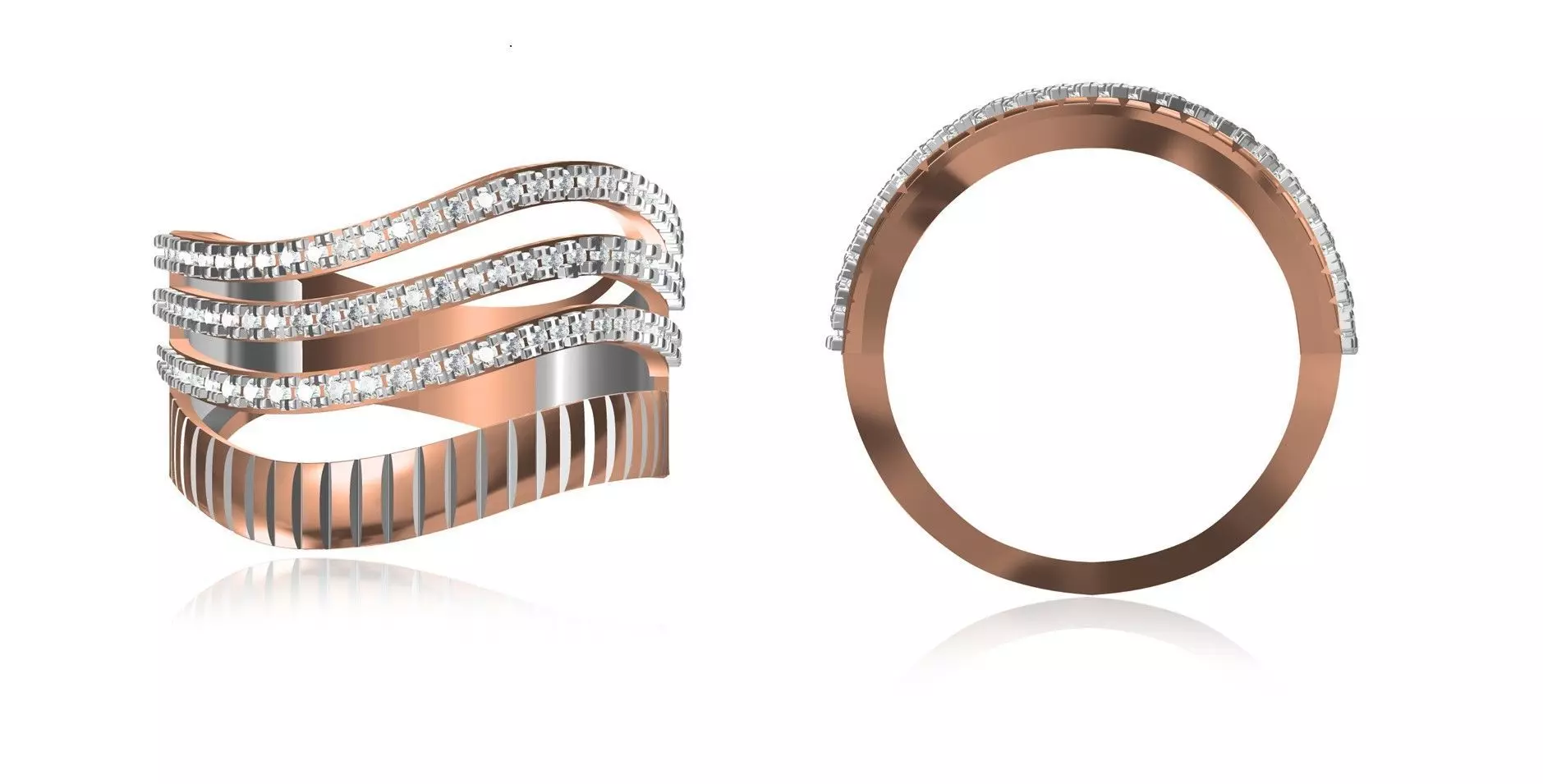 Women Wedding Engagement Ring STL OBJ FBX JCD Details 3D print model