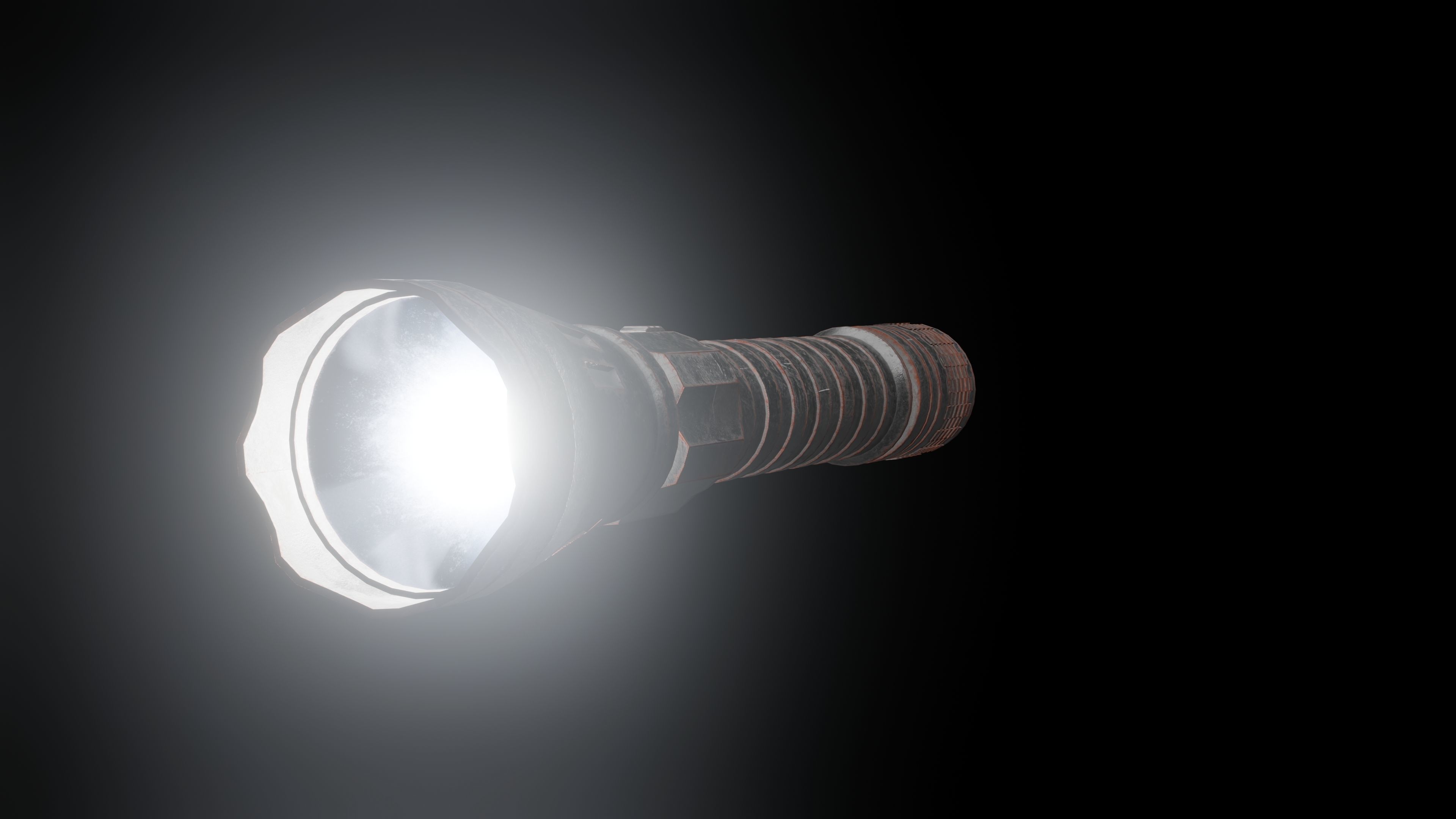 Flashlight rusty Low-poly 3D model_6