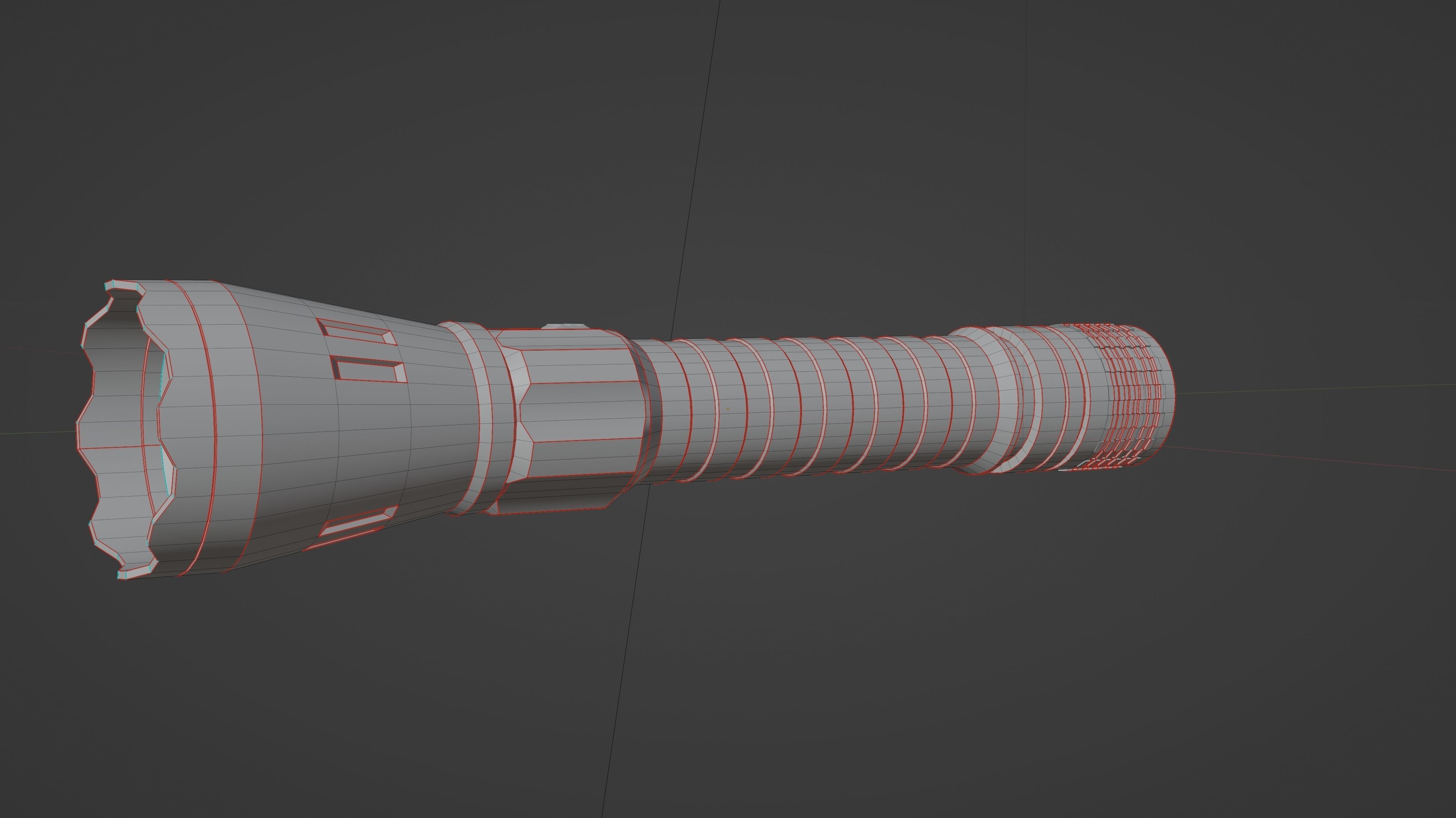 Flashlight rusty Low-poly 3D model_8