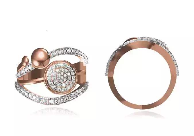 Women Wedding Engagement Ring STL OBJ FBX JCD Details