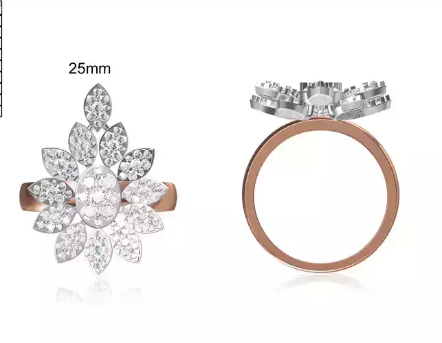 Women Wedding Engagement Ring STL OBJ FBX JCD Details