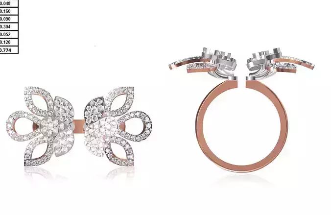 Women Wedding Engagement Ring STL OBJ FBX JCD Details