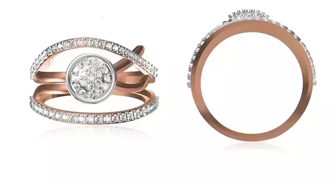 Women Wedding Engagement Ring STL OBJ FBX JCD Details