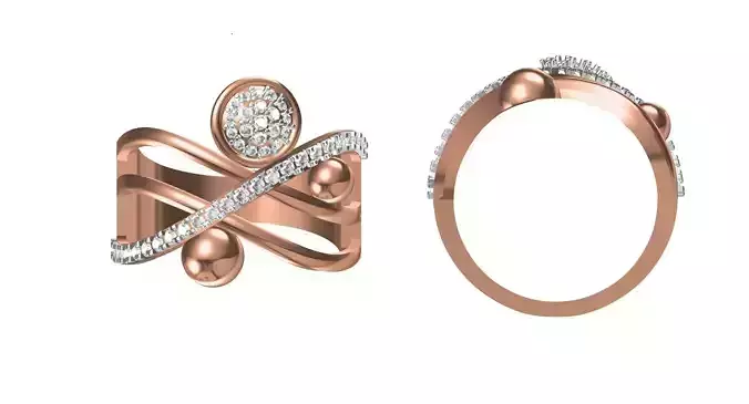 Women Wedding Engagement Ring STL OBJ FBX JCD Details