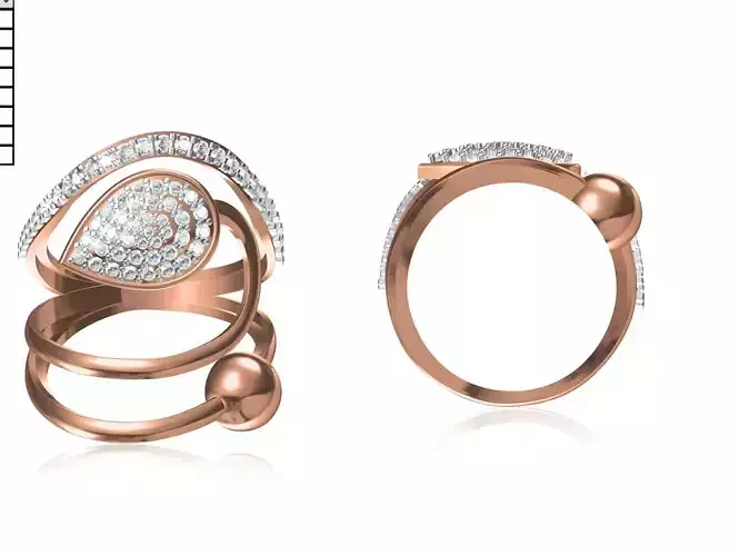 Women Wedding Engagement Ring STL OBJ FBX JCD Details